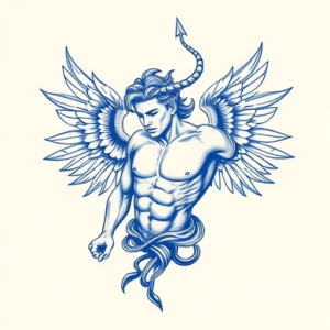 Blue Ink Icarus Tattoo