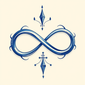 Blue Ink Infinity Tattoo