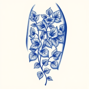 Blue Ink Ivy Tattoo