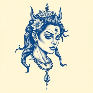 Blue Ink Kali Tattoo