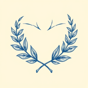 Blue Ink Laurel Tattoo