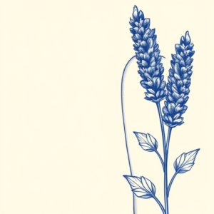 Blue Ink Lavender Tattoo