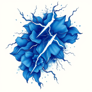 Blue Ink Lightning Tattoo