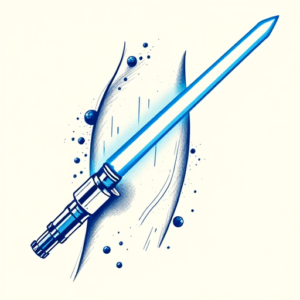 Blue Ink Lightsaber Tattoo