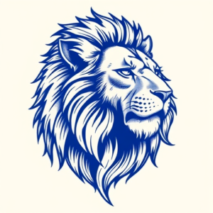 Blue Ink Lioness Tattoo