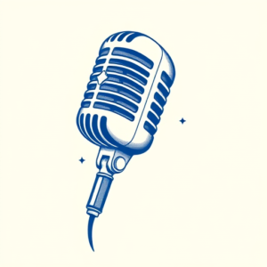 Blue Ink Microphone Tattoo