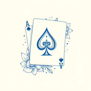 Blue Ink Minimal Shading Ace Tattoo