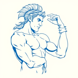 Blue Ink Minimal Shading Achilles Tattoo