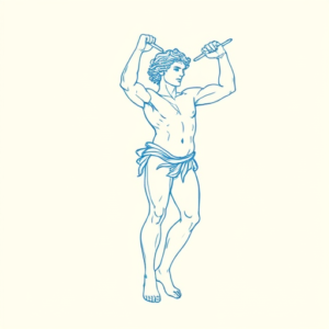 Blue Ink Minimal Shading Apollo Tattoo