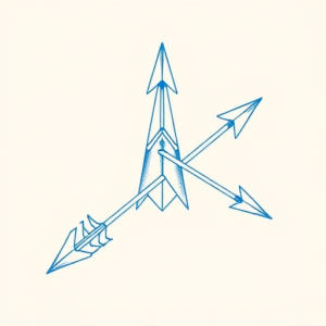 Blue Ink Minimal Shading Arrowhead Tattoo