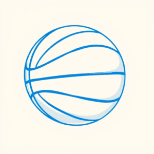 Blue Ink Minimal Shading Basketball Tattoo