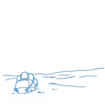 Blue Ink Minimal Shading Beach Tattoo