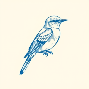 Blue Ink Minimal Shading Bluebird Tattoo