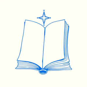 Blue Ink Minimal Shading Book Tattoo