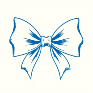 Blue Ink Minimal Shading Bow Tattoo