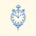 Blue Ink Minimal Shading Clock Tattoo