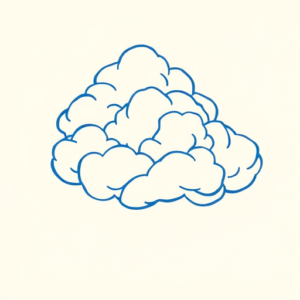 Blue Ink Minimal Shading Cloud Tattoo
