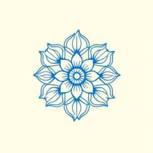 Blue Ink Minimal Shading Crochet Tattoo