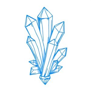 Blue Ink Minimal Shading Crystal Tattoo