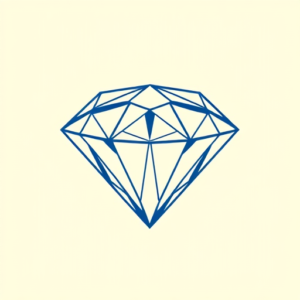 Blue Ink Minimal Shading Diamond Tattoo