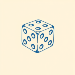 Blue Ink Minimal Shading Dice Tattoo