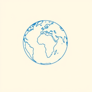 Blue Ink Minimal Shading Earth Tattoo