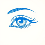 Blue Ink Minimal Shading Eye Tattoo