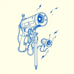 Blue Ink Minimal Shading Fallout Tattoo