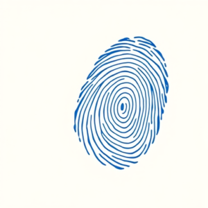 Blue Ink Minimal Shading Fingerprint Tattoo