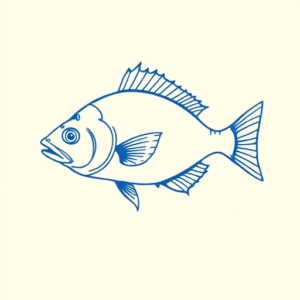 Blue Ink Minimal Shading Fish Tattoo