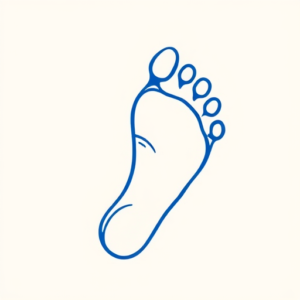 Blue Ink Minimal Shading Footprint Tattoo