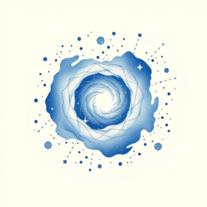 Blue Ink Minimal Shading Galaxy Tattoo