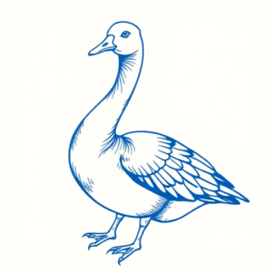 Blue Ink Minimal Shading Goose Tattoo