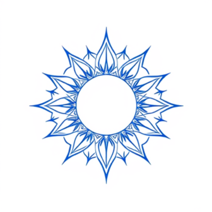 Blue Ink Minimal Shading Halo Tattoo