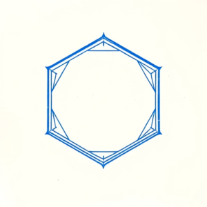 Blue Ink Minimal Shading Hexagon Tattoo