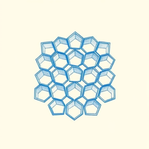 Blue Ink Minimal Shading Honeycomb Tattoo