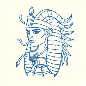 Blue Ink Minimal Shading Horus Tattoo