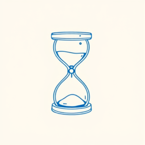 Blue Ink Minimal Shading Hourglass Tattoo