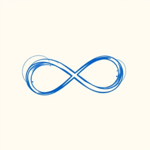 Blue Ink Minimal Shading Infinity Tattoo