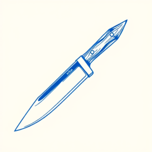 Blue Ink Minimal Shading Knife Tattoo