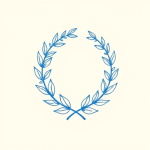Blue Ink Minimal Shading Laurel Tattoo