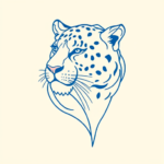 Blue Ink Minimal Shading Leo Tattoo