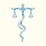 Blue Ink Minimal Shading Libra Tattoo