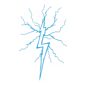 Blue Ink Minimal Shading Lightning Tattoo