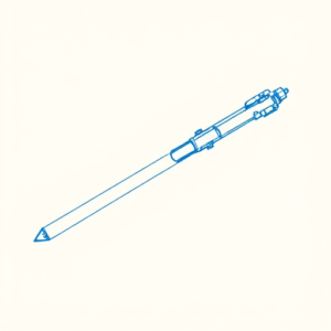 Blue Ink Minimal Shading Lightsaber Tattoo