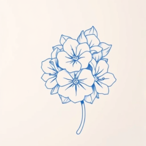 Blue Ink Minimal Shading Lilac Tattoo