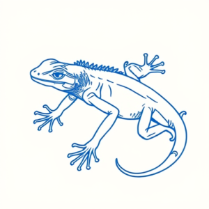 Blue Ink Minimal Shading Lizard Tattoo