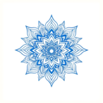 Blue Ink Minimal Shading Mandala Tattoo