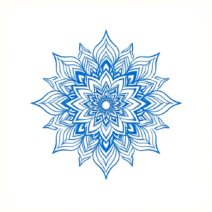 Blue Ink Minimal Shading Mandala Tattoo