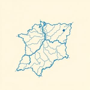 Blue Ink Minimal Shading Map Tattoo